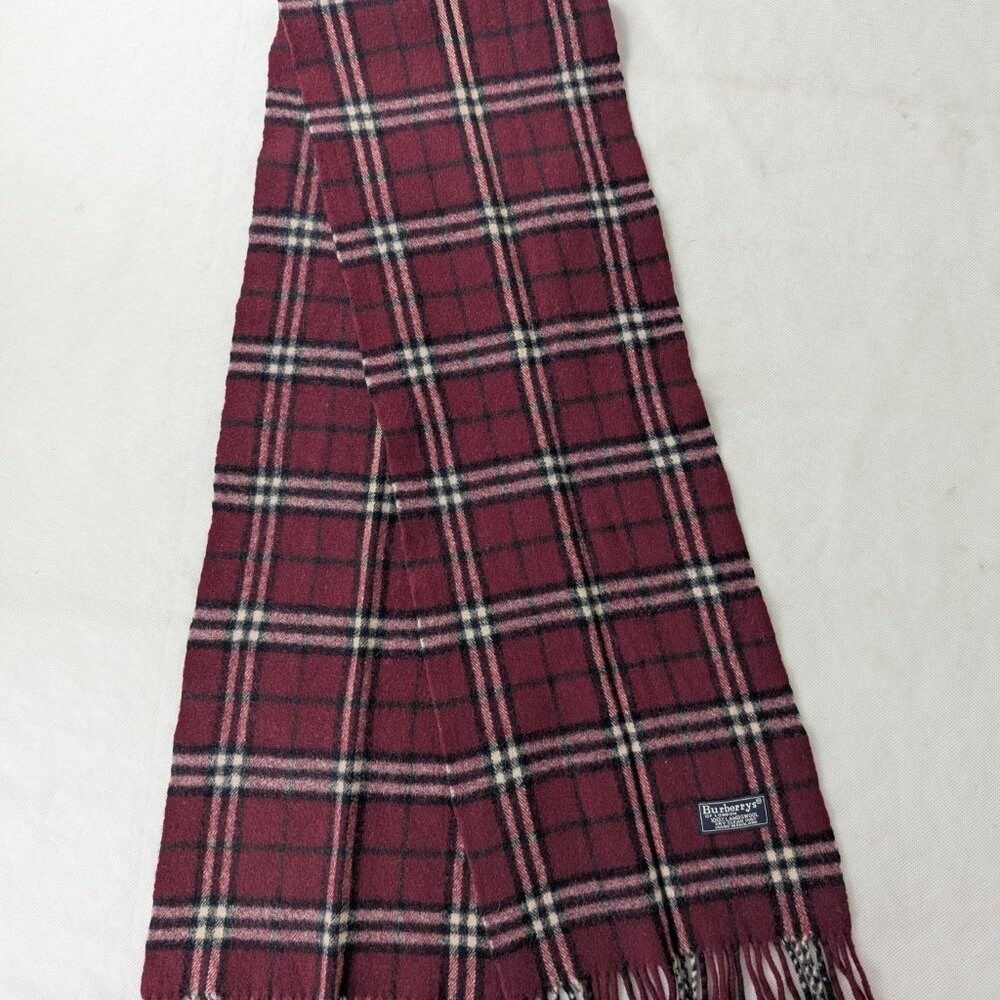 Burberry Lambswool Check Scarf Maroon | Unisex | Designer | Quick Ship